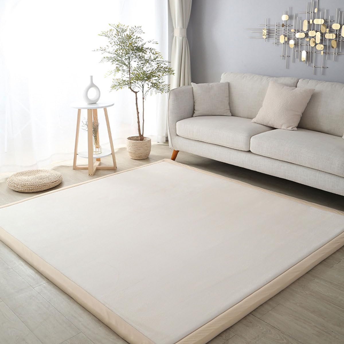 Dmkjdzsw Off White Play Crawling Mat For Nursery Baby, Extra Soft Activity Floor Mat For Kids Playroom Bedroom-80 * 100Cm
