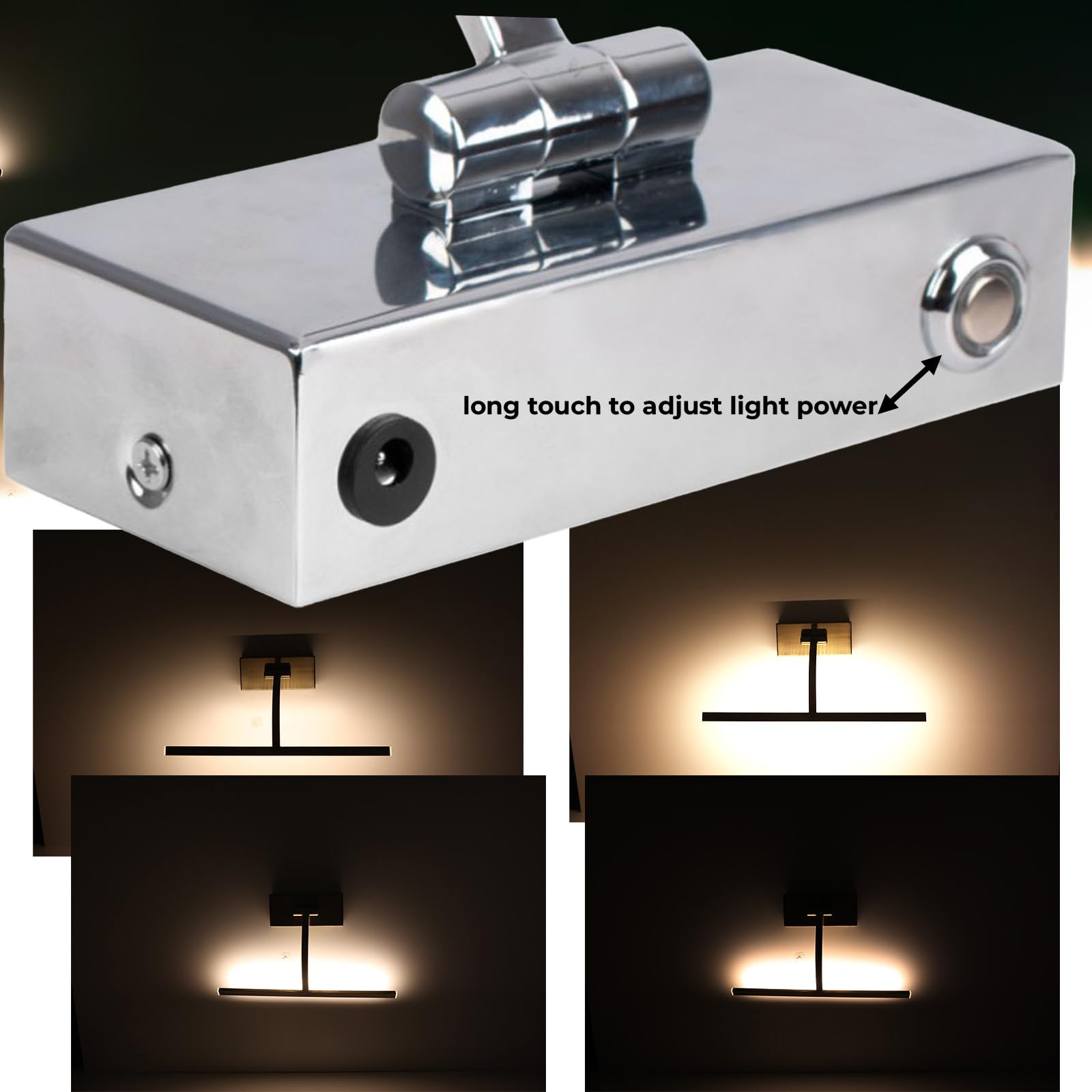 Alpinaluz Wiederaufladbare LED-Wandleuchte für Bilder, Spiegel und Möbel, 4 W, 34 cm, warmes Licht, dimmbar, 2700 K, Lithium-Akku mit 6 Stunden Akkulaufzeit, Finish in antiker Bronze