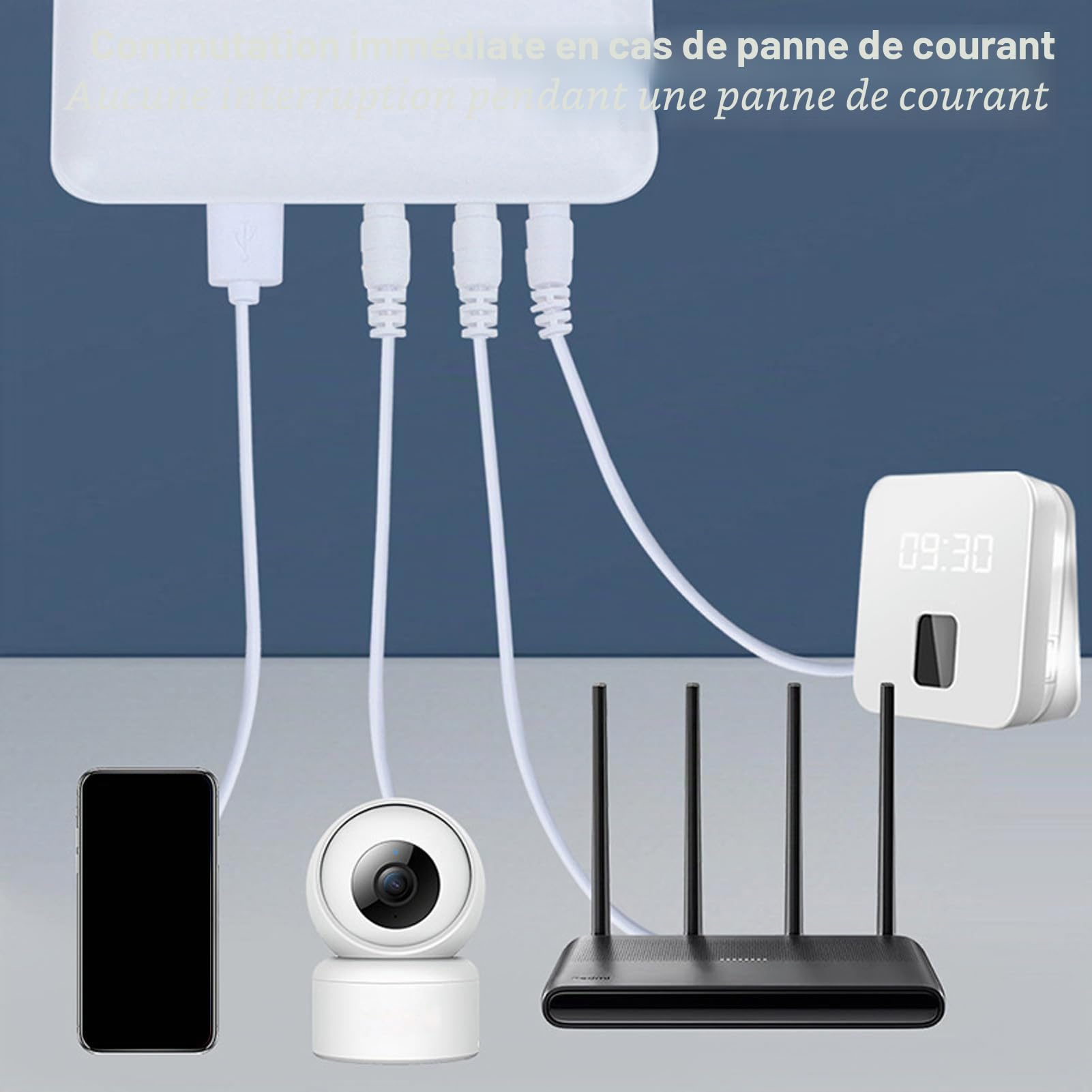 Mini UPS, Routeur Alimentation sans Interruption Power d'urgence Compacte pour Routeur, Modem, Caméra de sécurité avec Sortie USB 5V DC 5V 9V 12V (Prise UE)