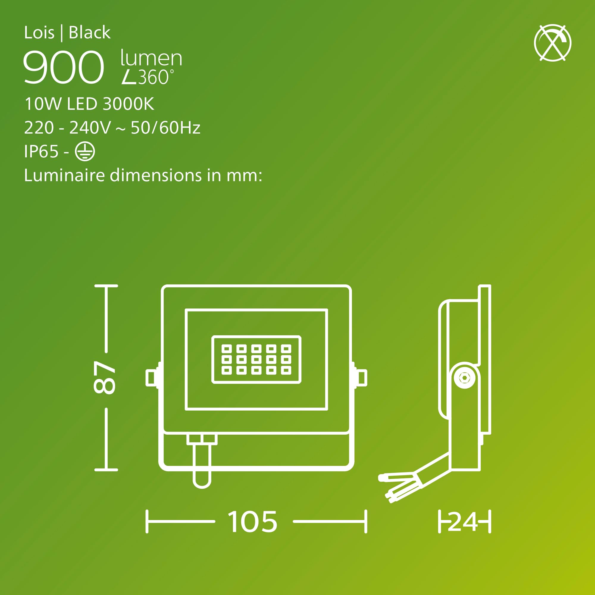 PHILIPS Floodlight, 10 W, White Light, 10W - Image 2