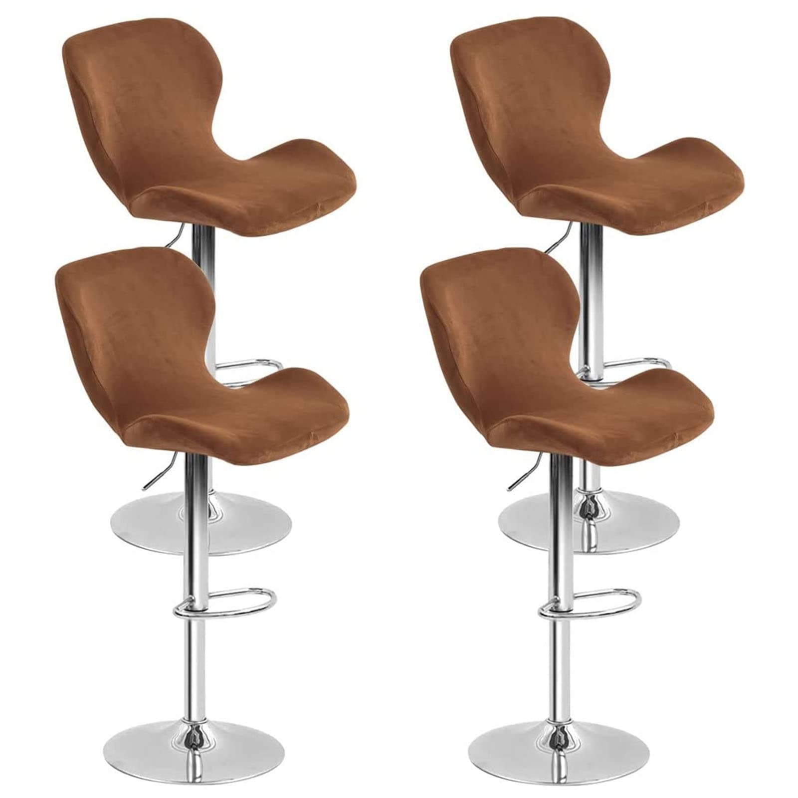 Leomix Velvet Bar Stool Cover Curved Swivel Set, Stretch Counter Height Bar Stools Cover, for Short Back Dinning Room Bar Chair,E,4pack โ image 1