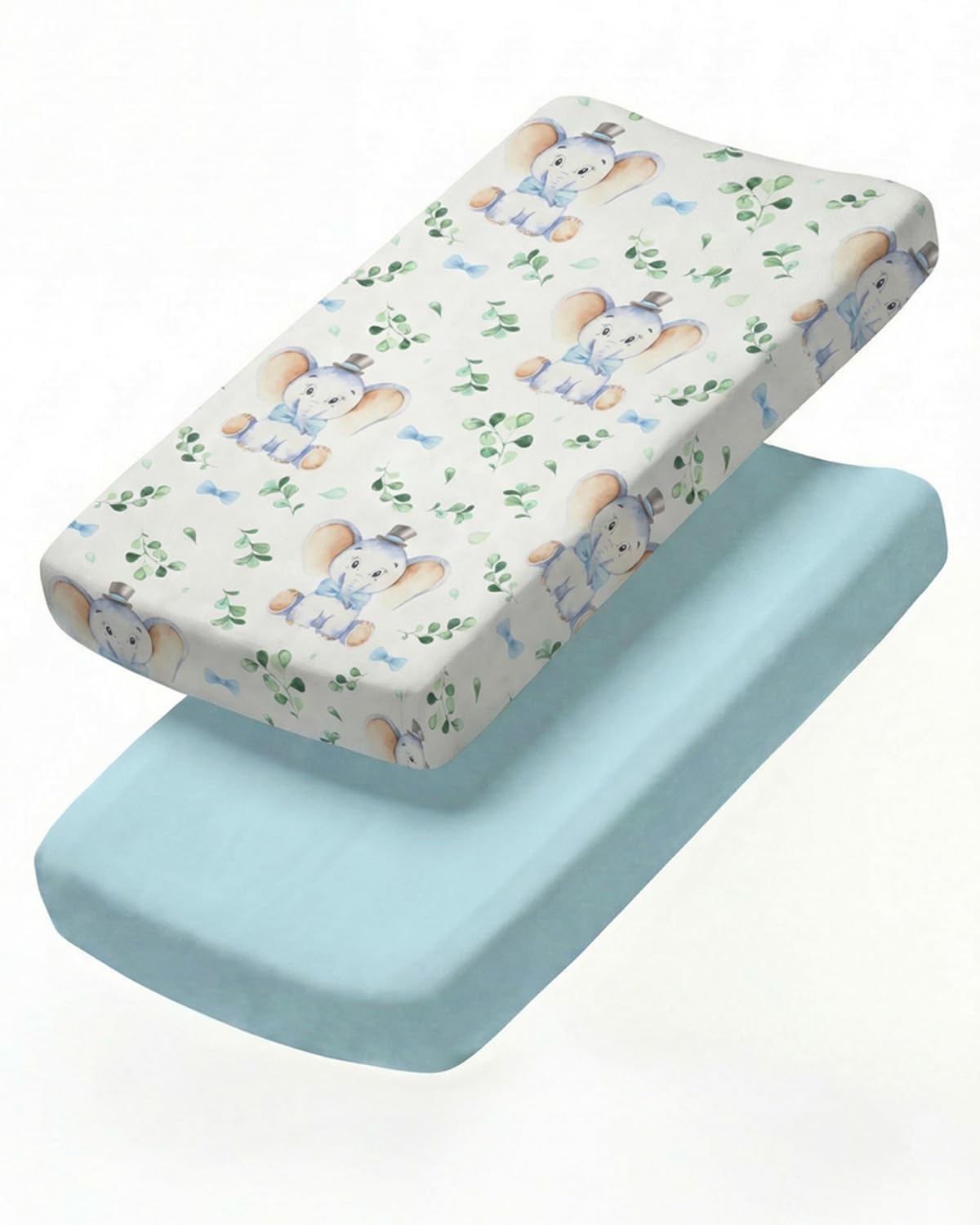 Changing Pad Cover - Pack of 2 Diaper Change Sheets - 32x16in, Elephant