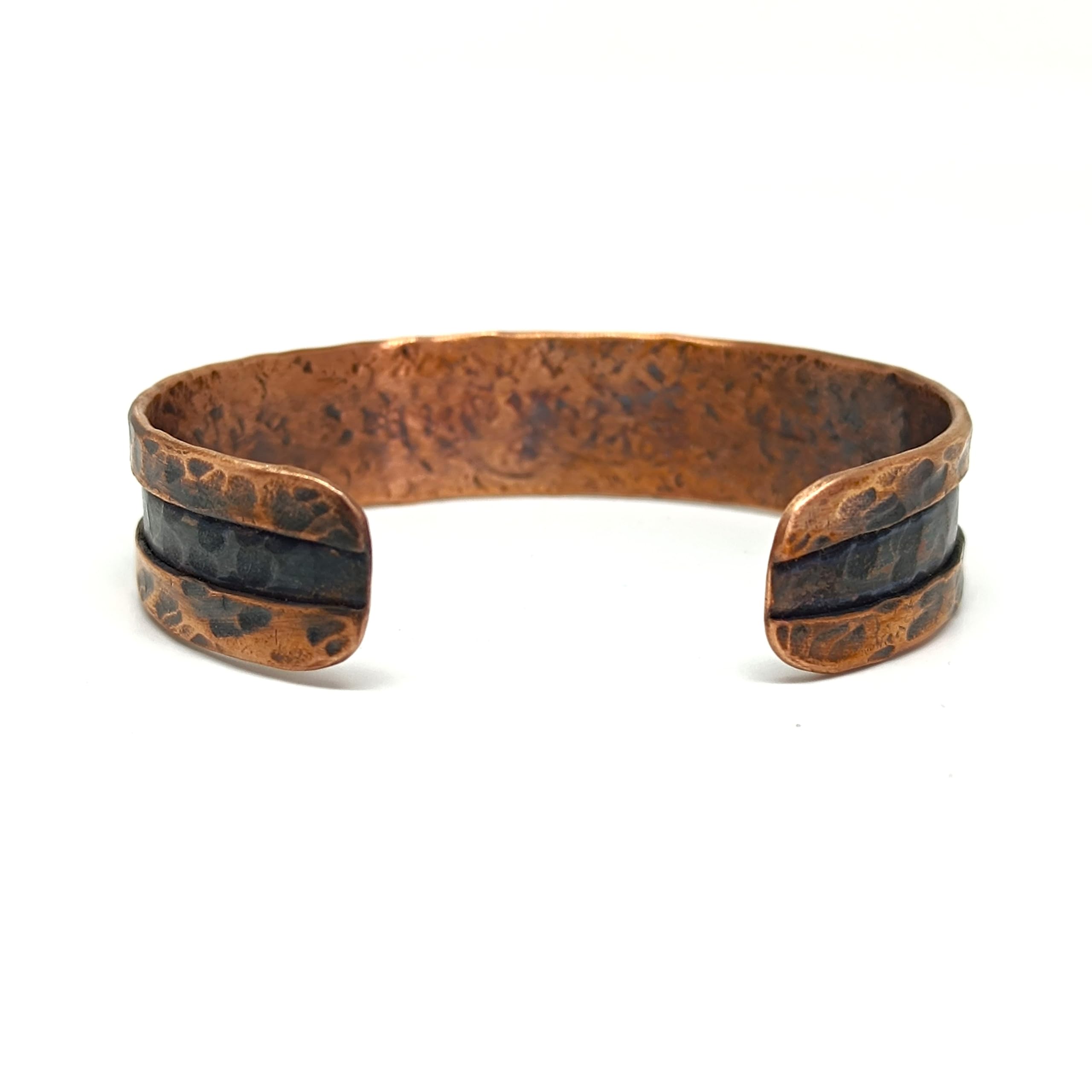 Generisch Armband aus gehämmertem Kupfer, rustikaler Wikinger-Stil, Armband aus reinem Kupfer, offener Armreif, Geschenk zum 7. Jahrestag, Therapie bei Arthritis