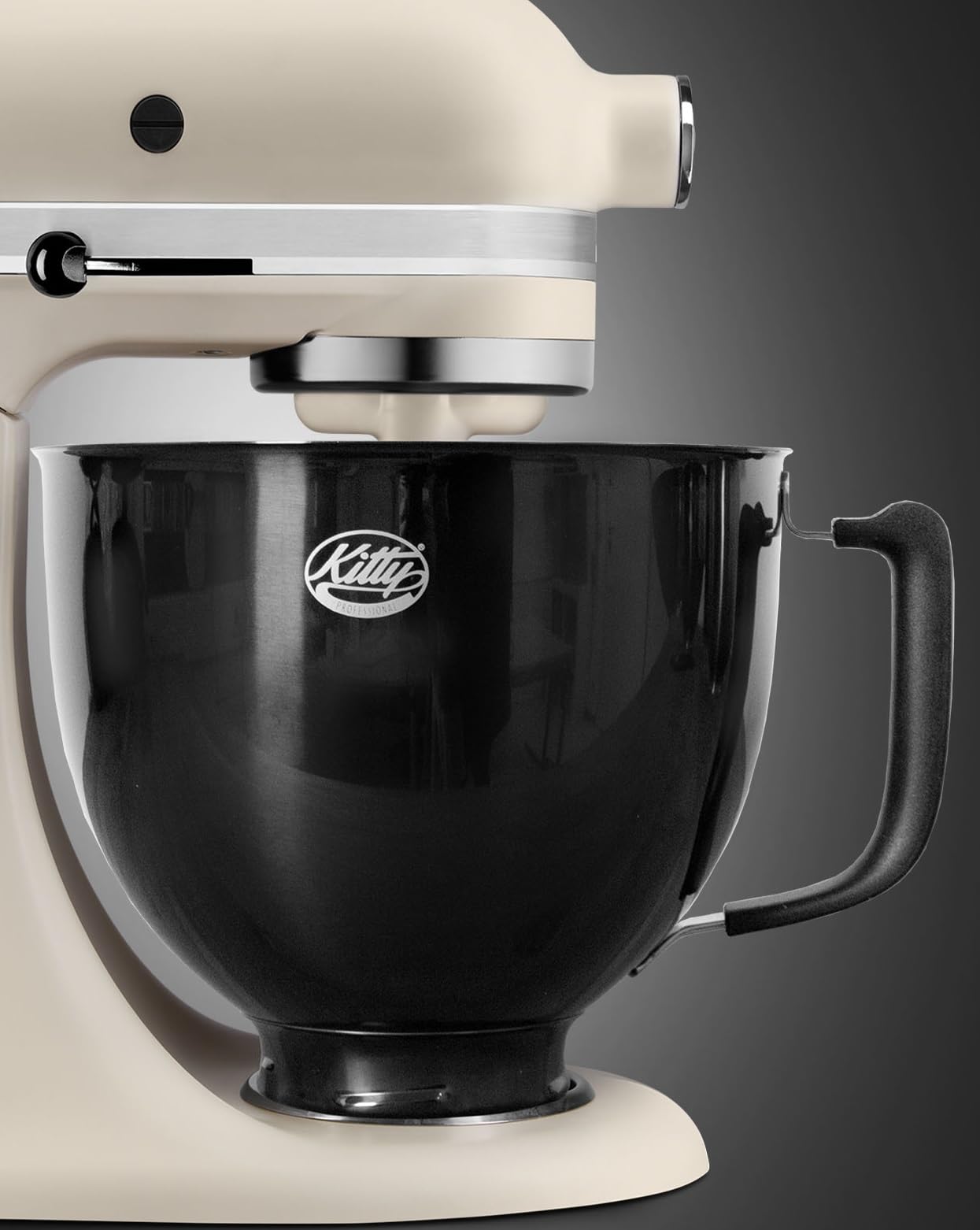 Kitty Professional Miska do mieszania Super Bowl kompatybilna z Kitchen Aid 4,3 i 4,8 litra (czarny tytan)