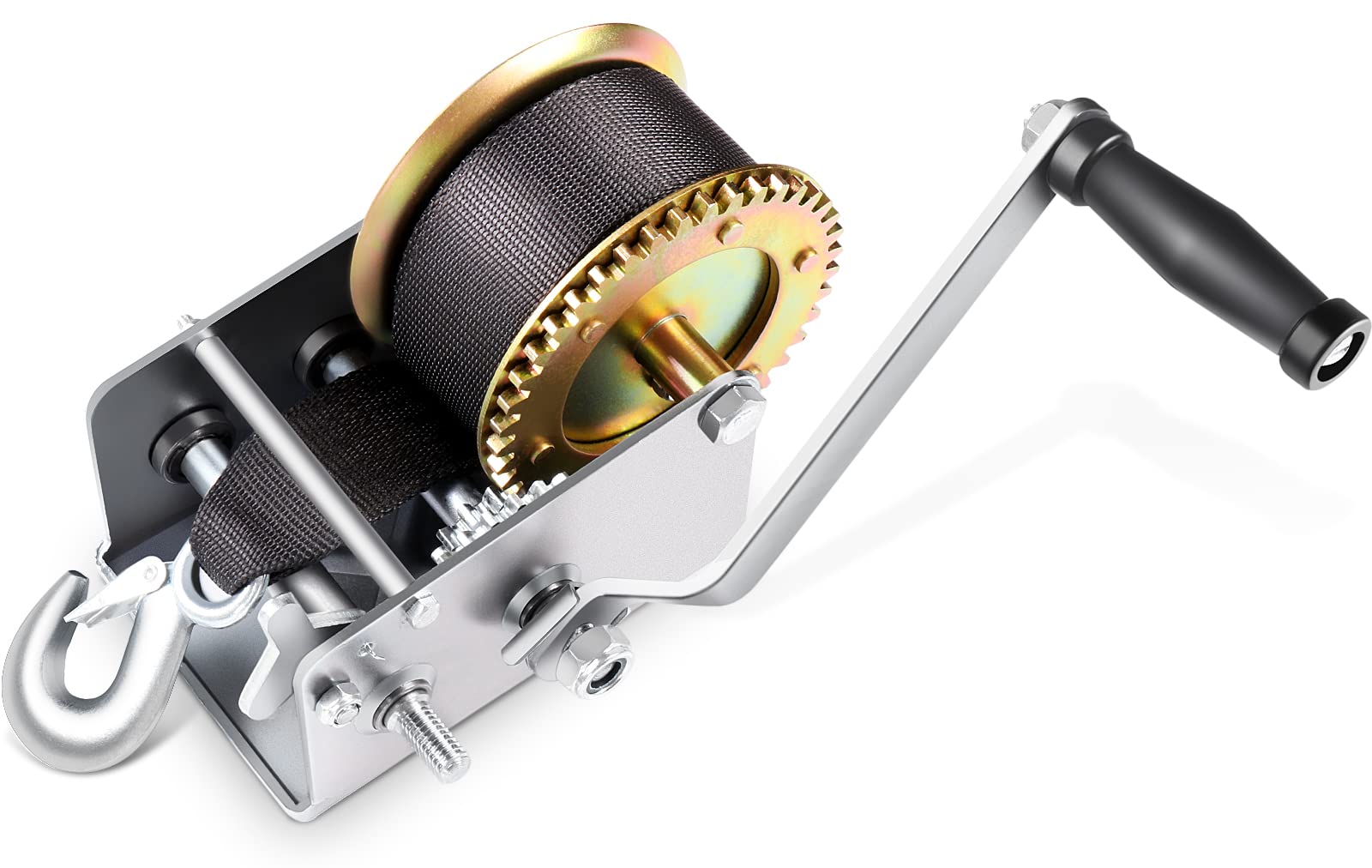 Buy OCPTY Hand Winch 2500lbs with 24FT Strap Winch Hand Crank Strap