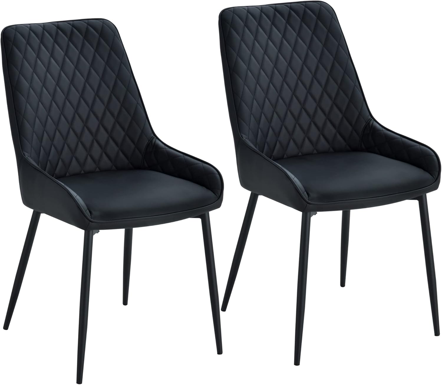 Dining Chairs Set of 2, Modern PU Leather Upholstered Kitchen
