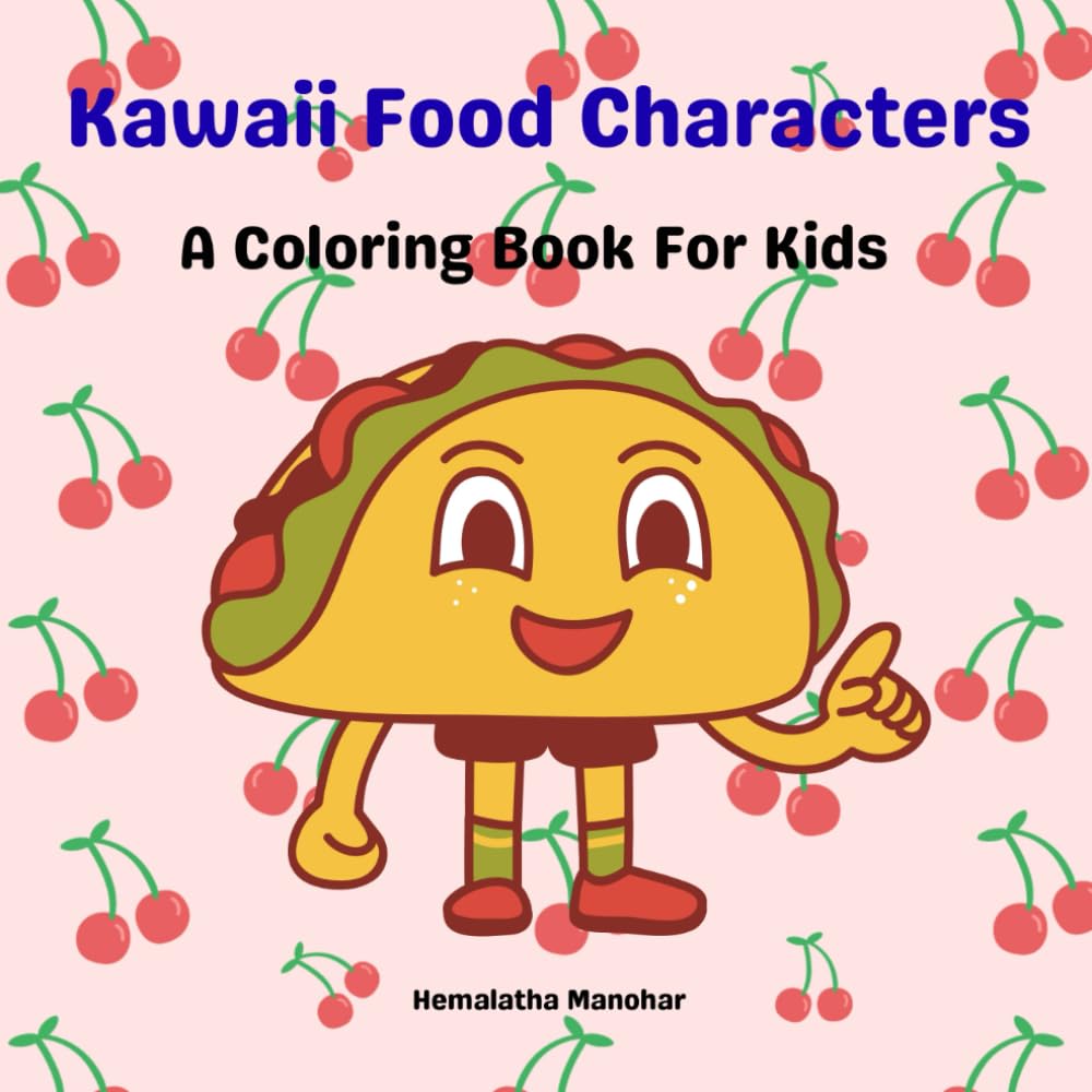 Kawaii Food Characters coloring book: coloring book for kids