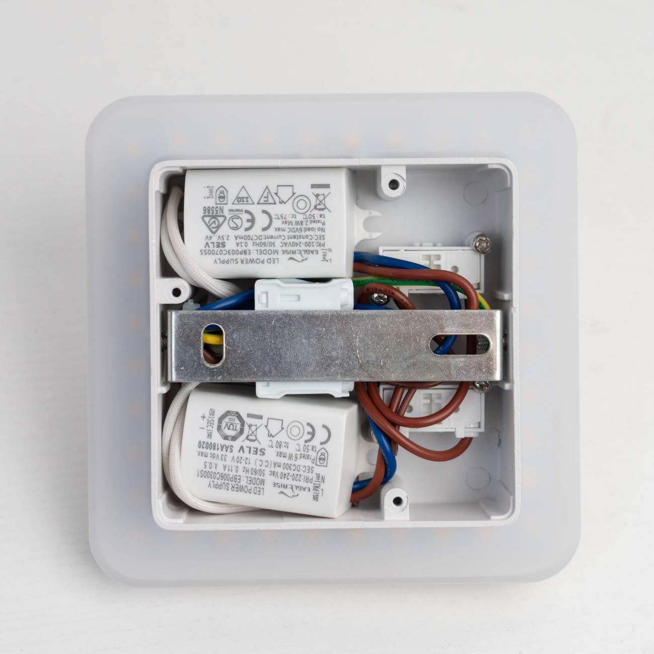 Kosilum – Leselampe mit doppeltem Licht, LED, multifunktional, Bilbao, warmweißes Licht, Beleuchtung für Wohnzimmer, Schlafzimmer, Küche, Flur, 3 W + 6 W – 300 lm + 550 lm – integrierte LED – IP20