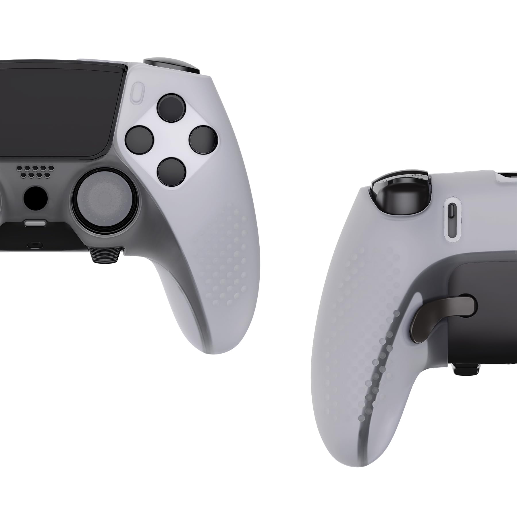 PlayVital Etui ochronne na kontroler PS5 Edge, etui ochronne z miękkiej gumy z 6 nakładkami na rysik do bezprzewodowego kontrolera PS5 Edge (edycja z wypustkami 3D, przezroczysta)