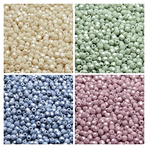 Czech Glass 3mm Fire-Polished Beads Set 400+ Units