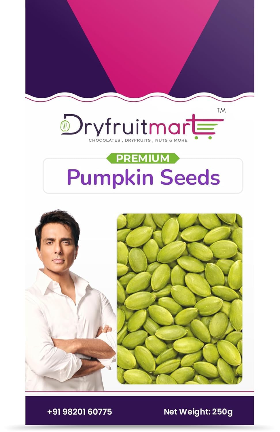 Dryfruit Mart | Pumpkin Seeds (Pepitas) 250g | High Protein, Rich in Magnesium & Fiber, Supports Heart Health & Immunity, Healthy Snack. (250.0g)