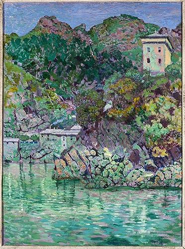 Tableau Vue de San Fruttuoso Rubaldo Merello pour habiller un grand mur vide avec une toile 60x90