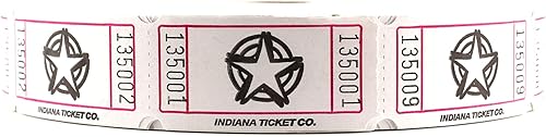 Miniatura 24 de INDIANA TICKET CO. Rollo de 2000 boletos de rifa con diseño de estrella (rojo) - Boletos para recaudaciones de fondos, carnavales, premios