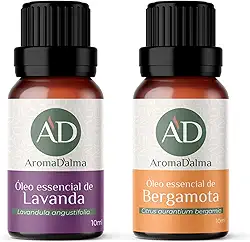 Kit Óleo Essencial Ansiolítico. Ajuda a Diminuir a Ansiedade, Insônia e o Estresse - Lavanda & Bergamota | 100% puros e naturais testados por Cromatografia - Aroma D’alma