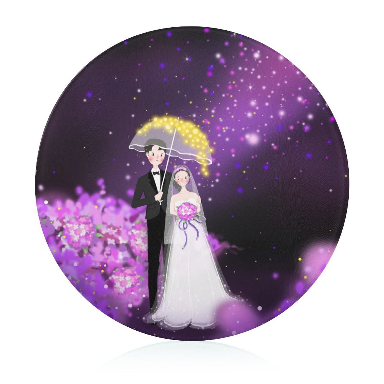 Planche à découper en verre de mariage 20 cm résistante à la chaleur pour cuisine