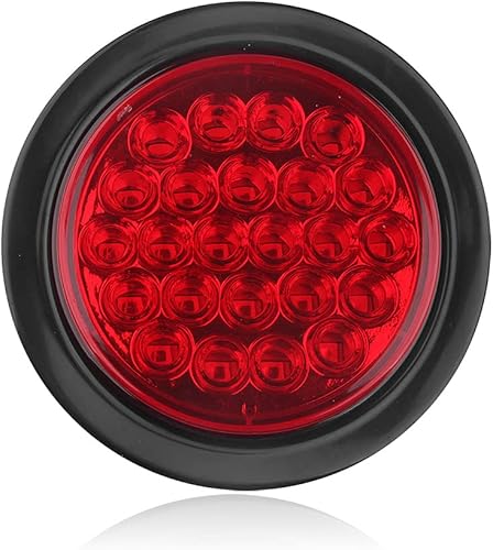 Miniatura 2 de 4 luces traseras LED redondas de 4 pulgadas para remolque, 24 LED impermeables, luces traseras de freno redondas de 4 pulgadas, montaje empotrado
