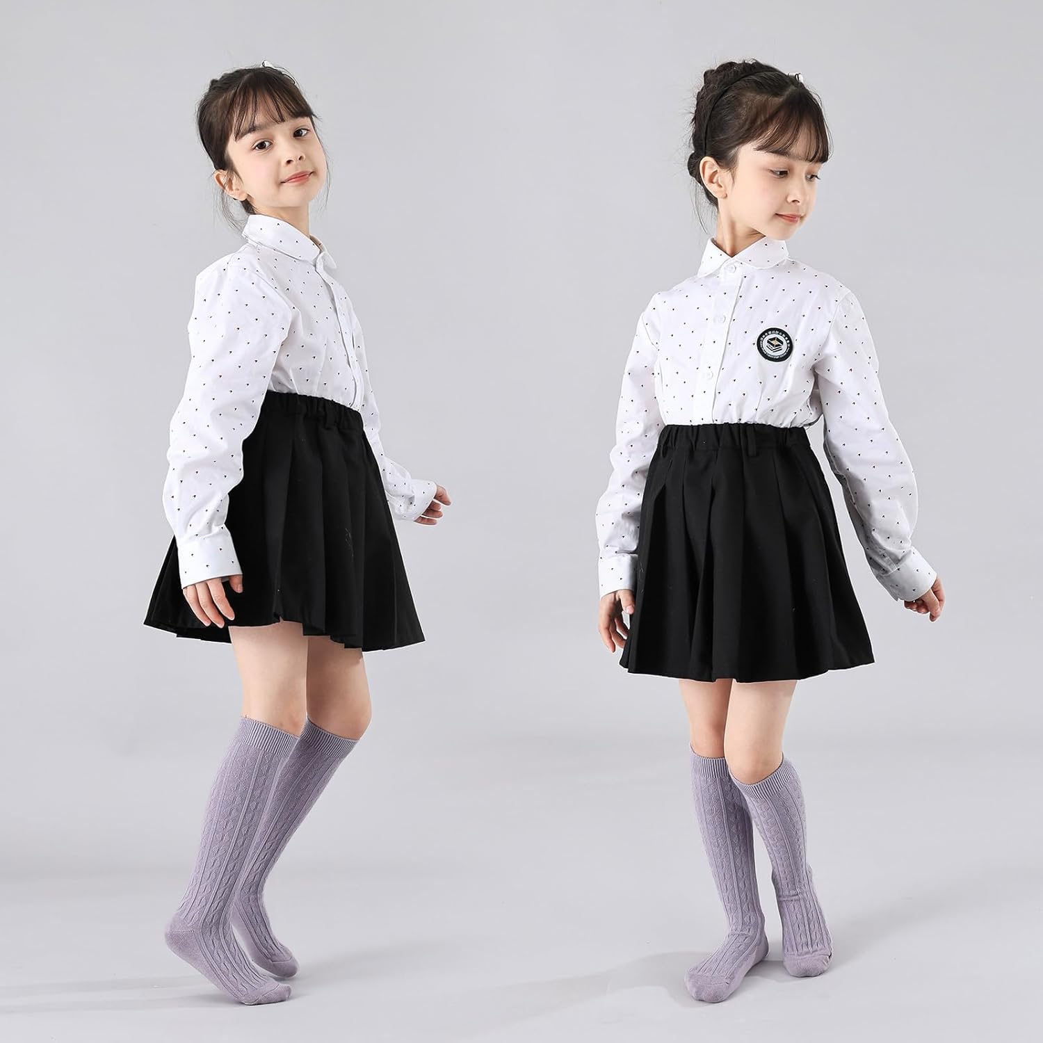 MINI PANDA 5 Pairs knee Socks for Toddler Girls, Baby Girls High Cute Long Socks - Image 8