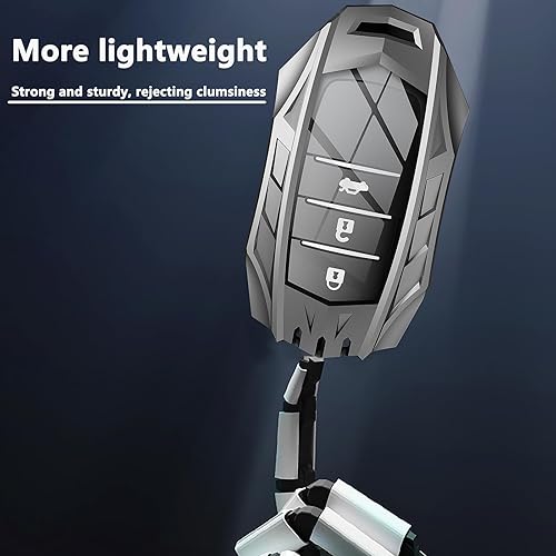 Miniatura 6 de SLAKNOK Funda para llavero Toyota con llavero, funda de protección duradera de aleación de zinc compatible con Land Cruiser Sienna Venza RAV4 Prime