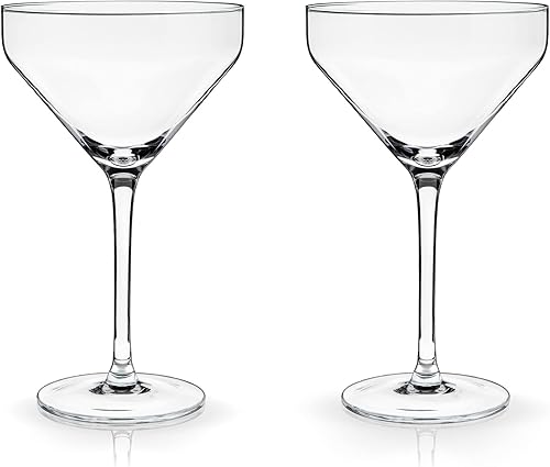 Miniatura 6 de Viski Vasos de Martini en ángulo, vasos de cóctel de cristal premium, vasos para el hogar y el bar, copas de cóctel con tallo, juego de regalo