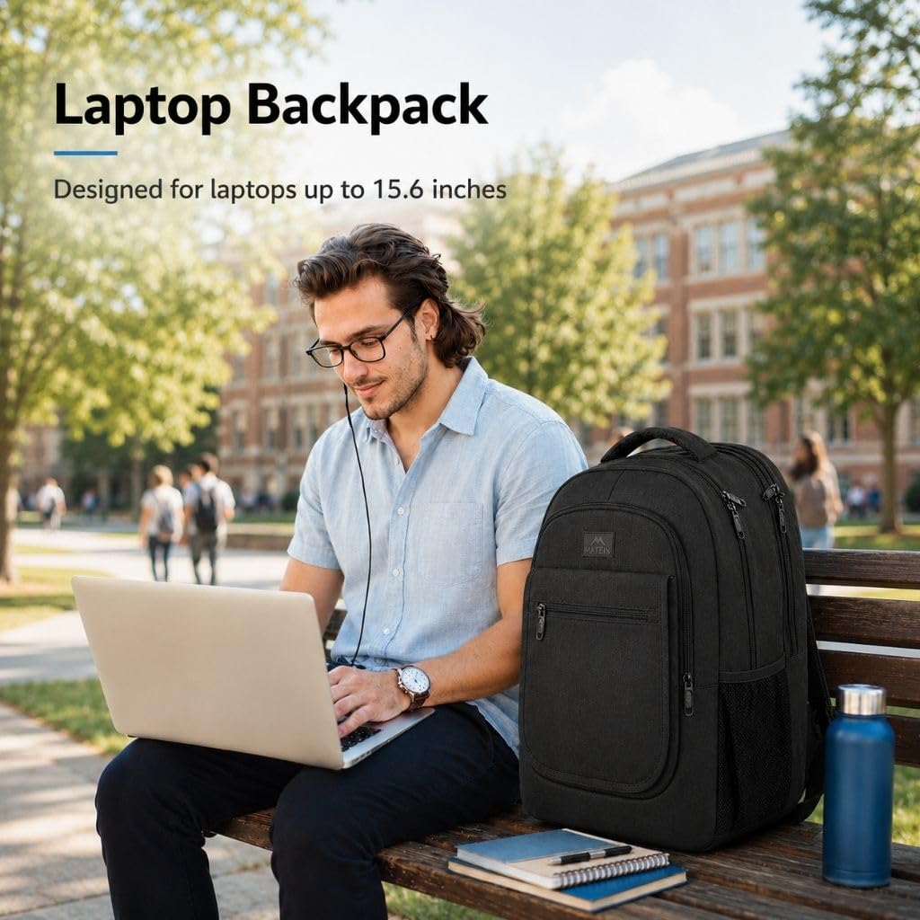 MATEIN Backpack for School, Expandable College Backpack for Boys Girl