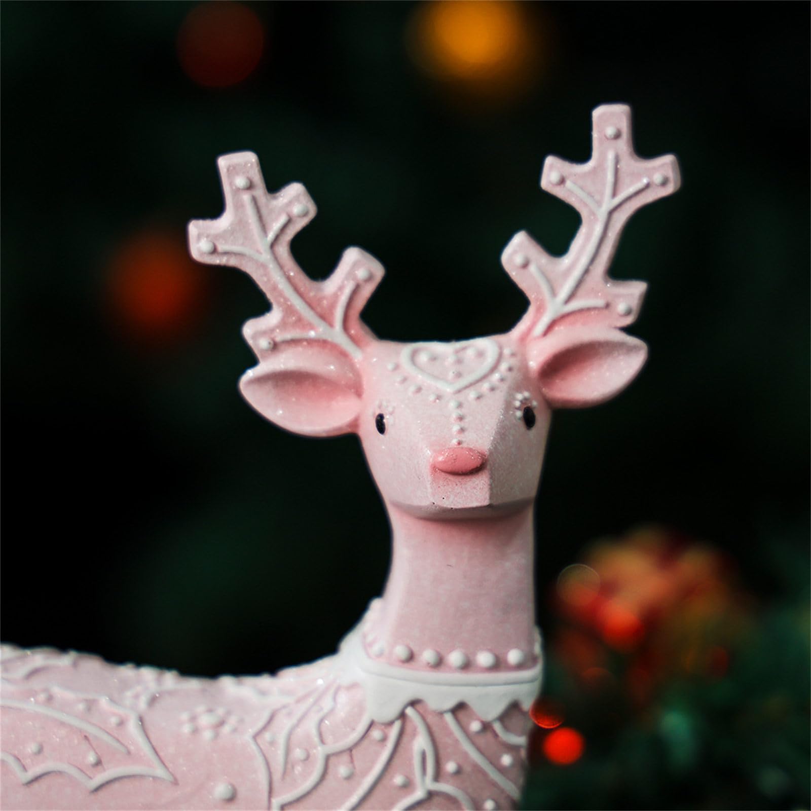 Scultura di renna fatta a mano a tema natalizio decorazione di cervo per caminetti mensola desktop display casa o ufficio resina renna decorazioni natalizie