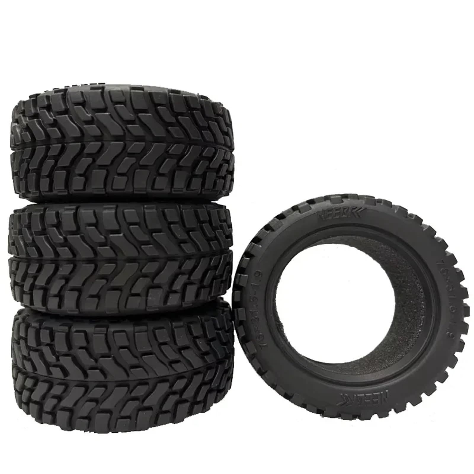para HSP para HPI para Wltoys para Buggy para Racing Neebrc 1/10 4 Uds 1,9 Pulgadas 75mm Neumáticos Rueda Llanta Hexagonal para Cubo RC Todoterreno Coche Oruga RC Coches Repuestos