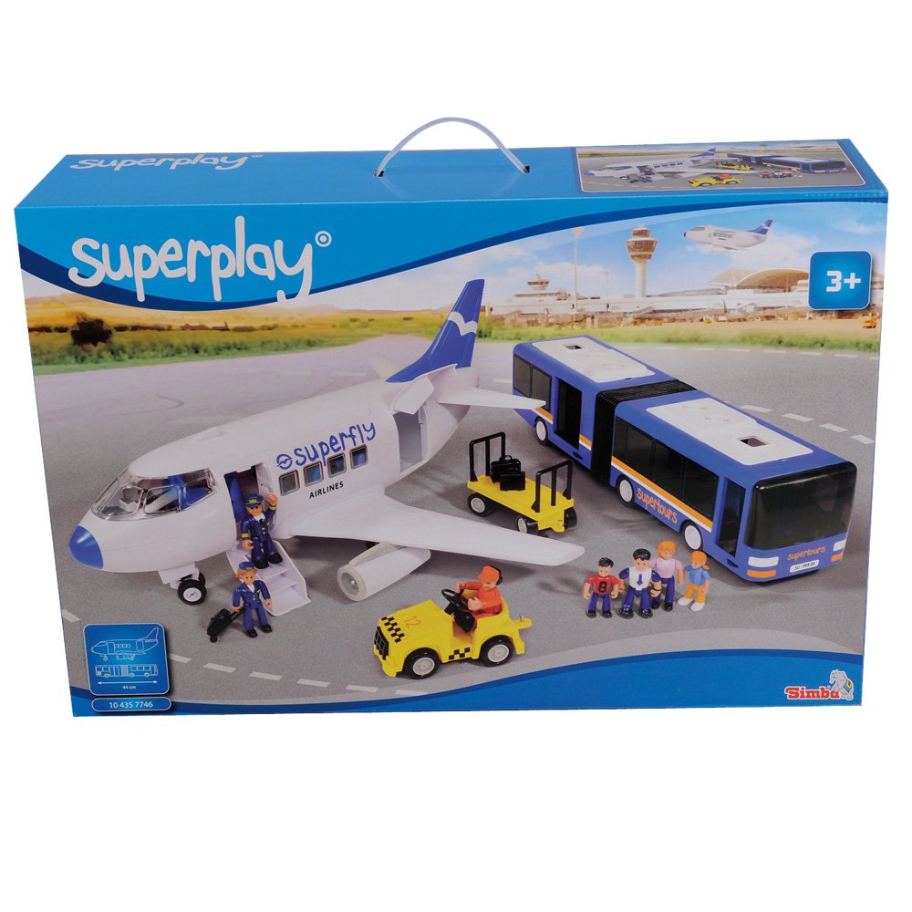 Simba Superplay Airplane with Padprint and Shuttle Bus Playset