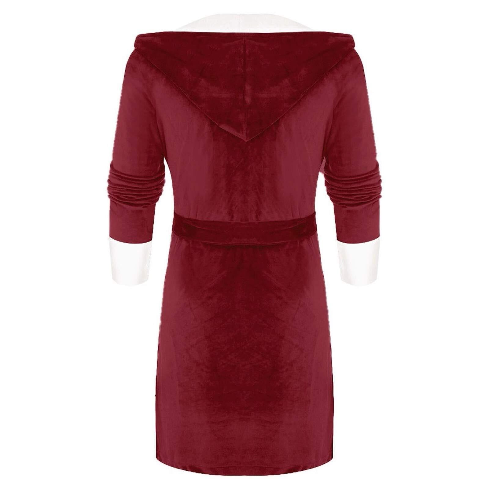 albornoz Albornoz largo for mujer con capucha de felpa suave y acogedora