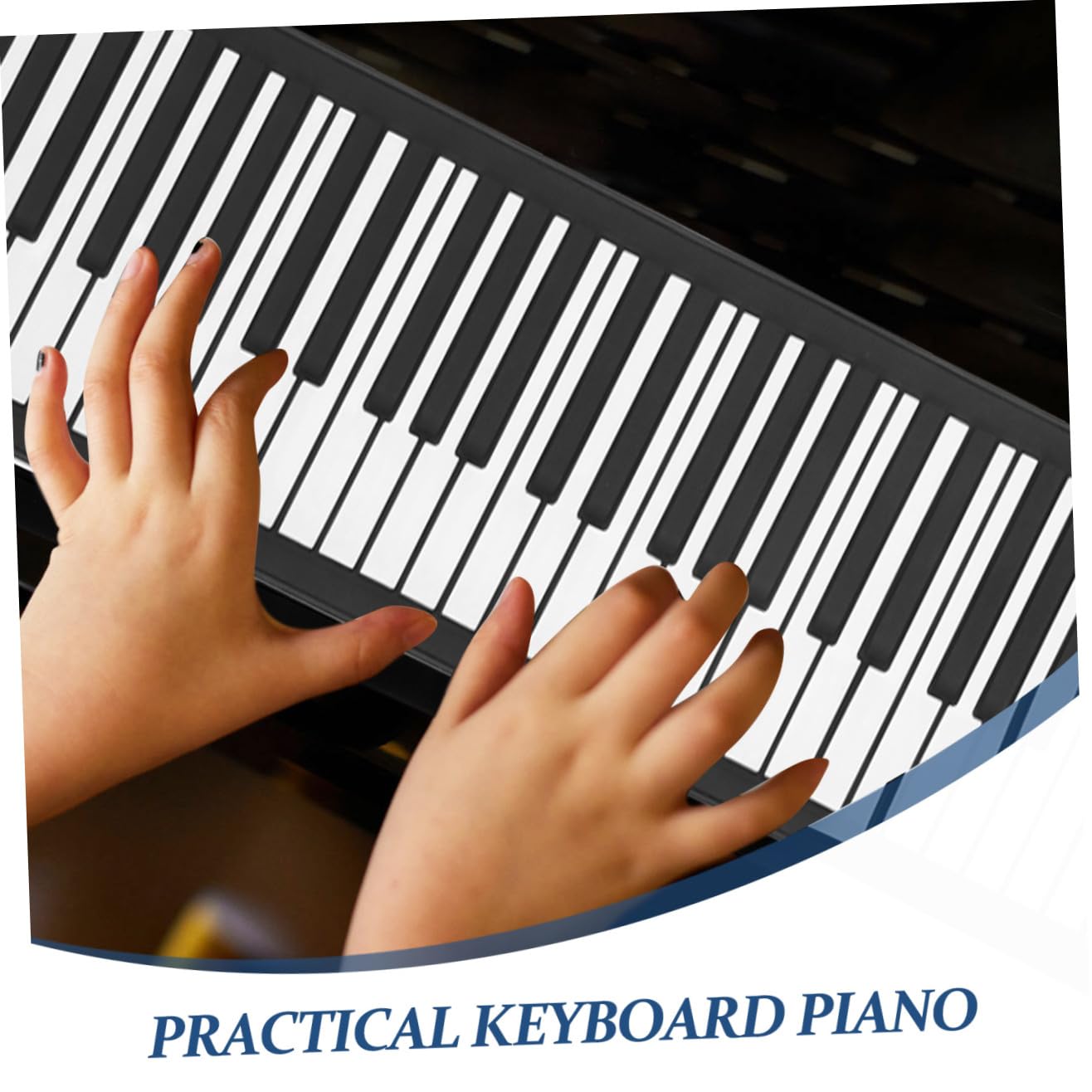 TOPBATHY Pianoforte Digitale Portatile e Pedaliera Sustain 61 Tasti in Silicone Nero Alimentazione Mp3 per Ragazzo Ragazza e Presentazioni Musicali