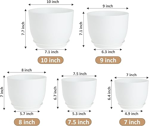 Vista 48 de Macetas de 12/10/9 pulgadas, juego de 3, macetas con agujeros de drenaje de malla múltiple, macetas grandes para plantas y flores de jardín de Negro