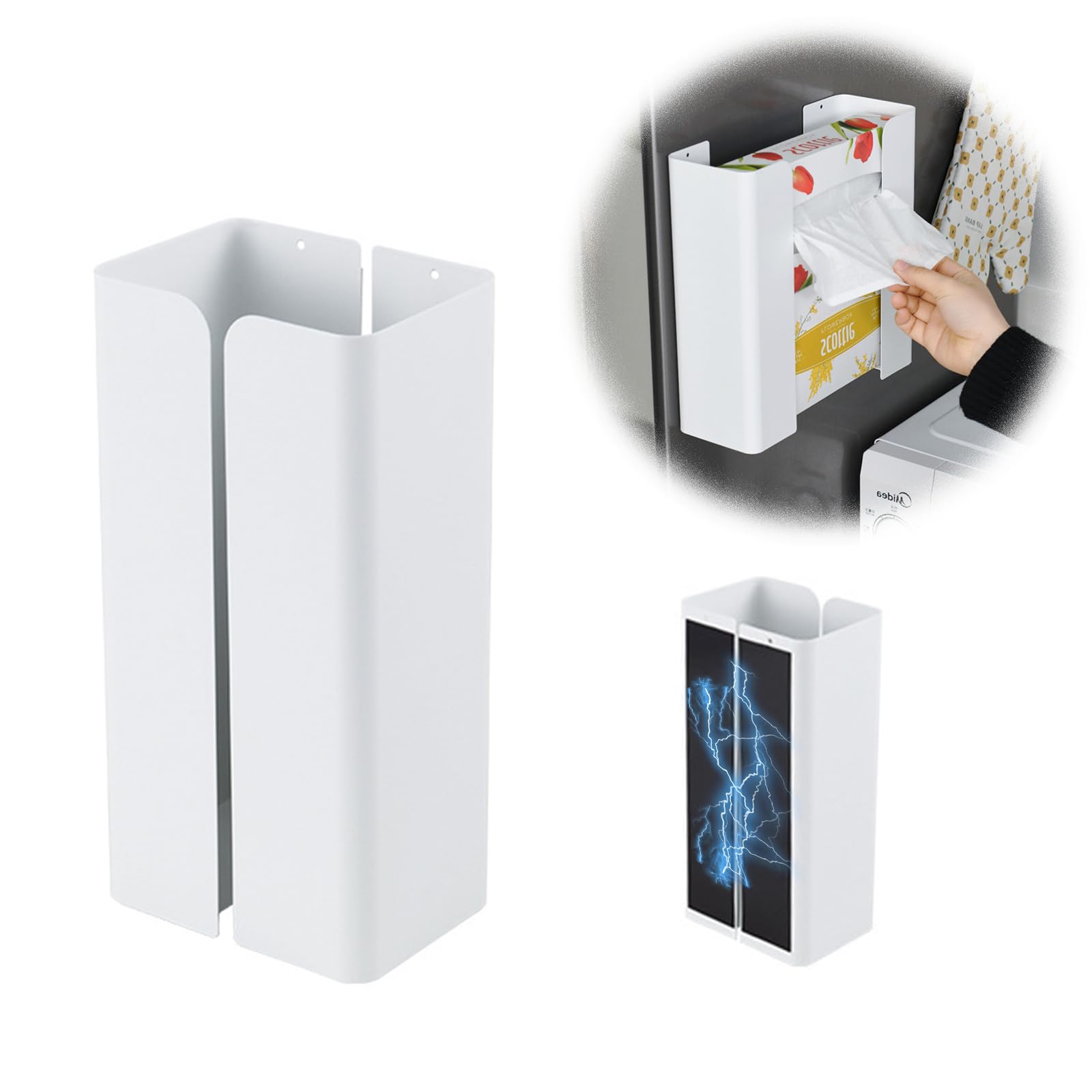 Magnetic Wall Mounted Tissue Box Holder and Glove Box Dispenser - Convenient Storage for Disposable Gloves and Tissues Box for Freezer, Accessories