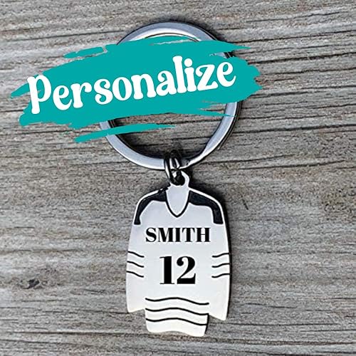 Miniatura 4 de Personalized Engraved Ice Hockey Keychain, Custom Hockey Gift, Hockey Jewelry, Hockey Player, Team and Coaches Gift