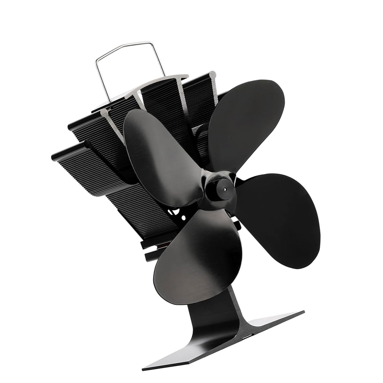 Aluminum Firepit Fan Heat Started Quiet Motor 4 Sharpeners Overwarm Security for Air and Combustion Ovens Thermoelectric Stove Fan Overwarm Security Stove Heat Propelled Quiet Wood Transportable