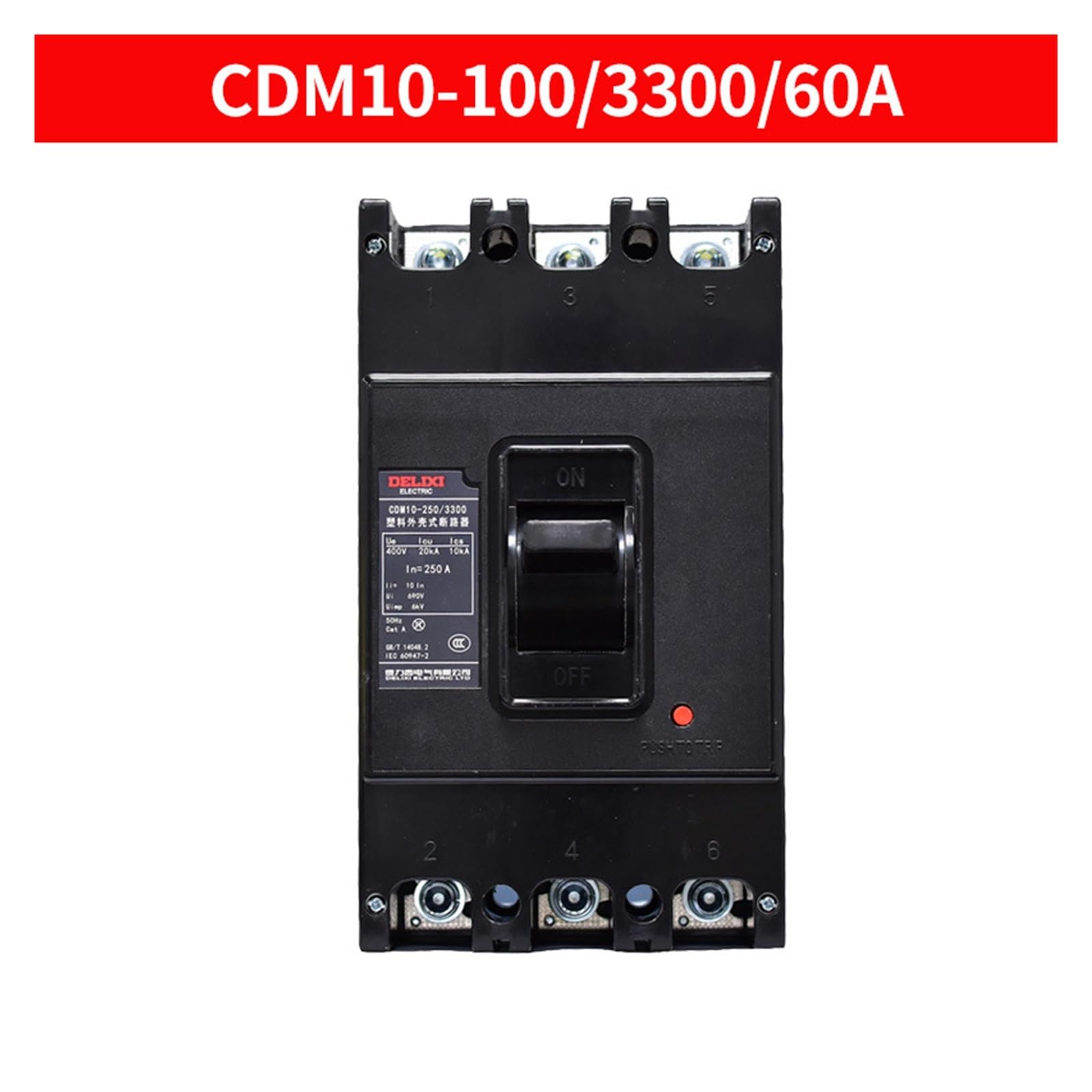 interruttore automatico, Interruttore automatico in plastica CDM10-100 3300 60A80A100A pneumatico trifase 380(20A)