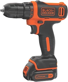 BLACK+DECKER 12V MAX Cordless Drill/Driver BDCDD12C with Battery & Charger - Compact 550 RPM Power Tool