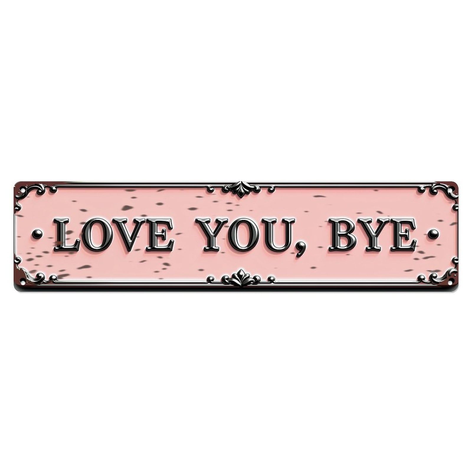Jdyaojiesheng Vintage Love You Bye Sign Pattern_2 Tin Sign Retro Metal Wall Decor Metal Poster, Home Bar Garage Farmhouse Cafe Wall Art Decoration 4X16inch