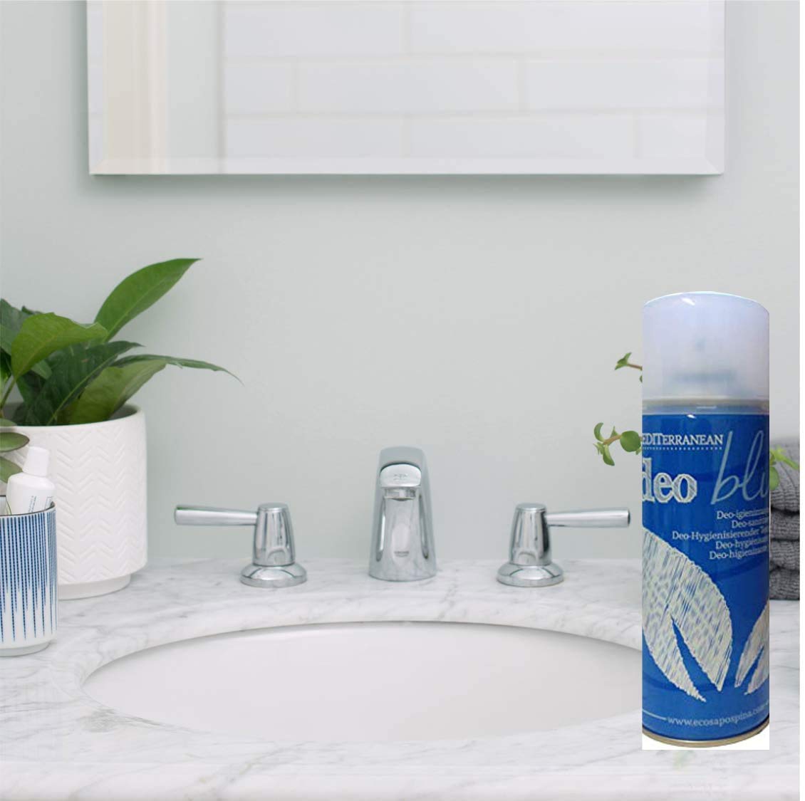 Rampi Deo Blue - Desodorante Professional Sanitizer Tejidos Entorno para el automóvil Cajones Zapatos Casco Armario Perfume Hotel Gimnasio Accesorios Lavandería - 400 ml