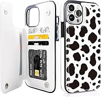Vista 12 de Funda tipo cartera compatible con iPhone 13 Pro de 6.1 pulgadas con tarjetero, de piel sintética, con función atril, ranuras para tarjetas, doble