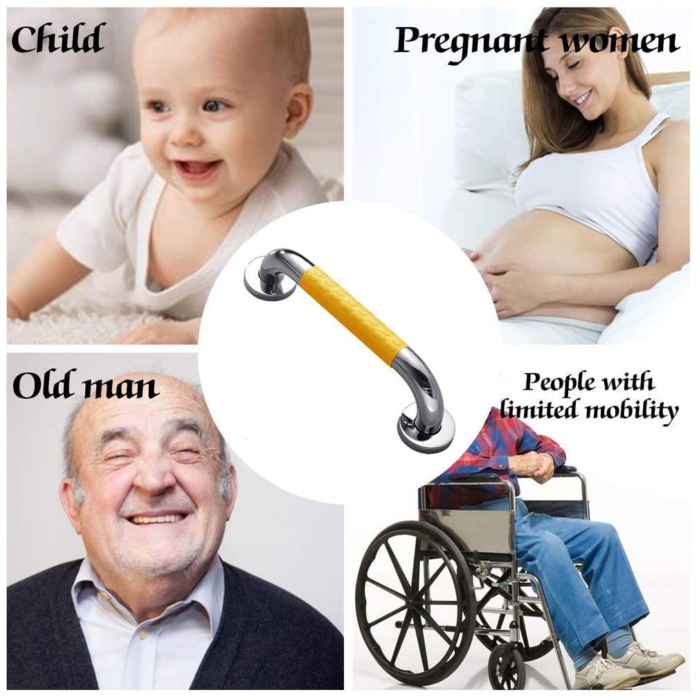 Uchwyty łazienkowe, poręcze, drążki, uchwyty prysznicowe, chrom, poręcz łazienkowa, uchwyt ścienny, wytrzymały spód, poślizg do toalety dla seniorów/biały/68 cm