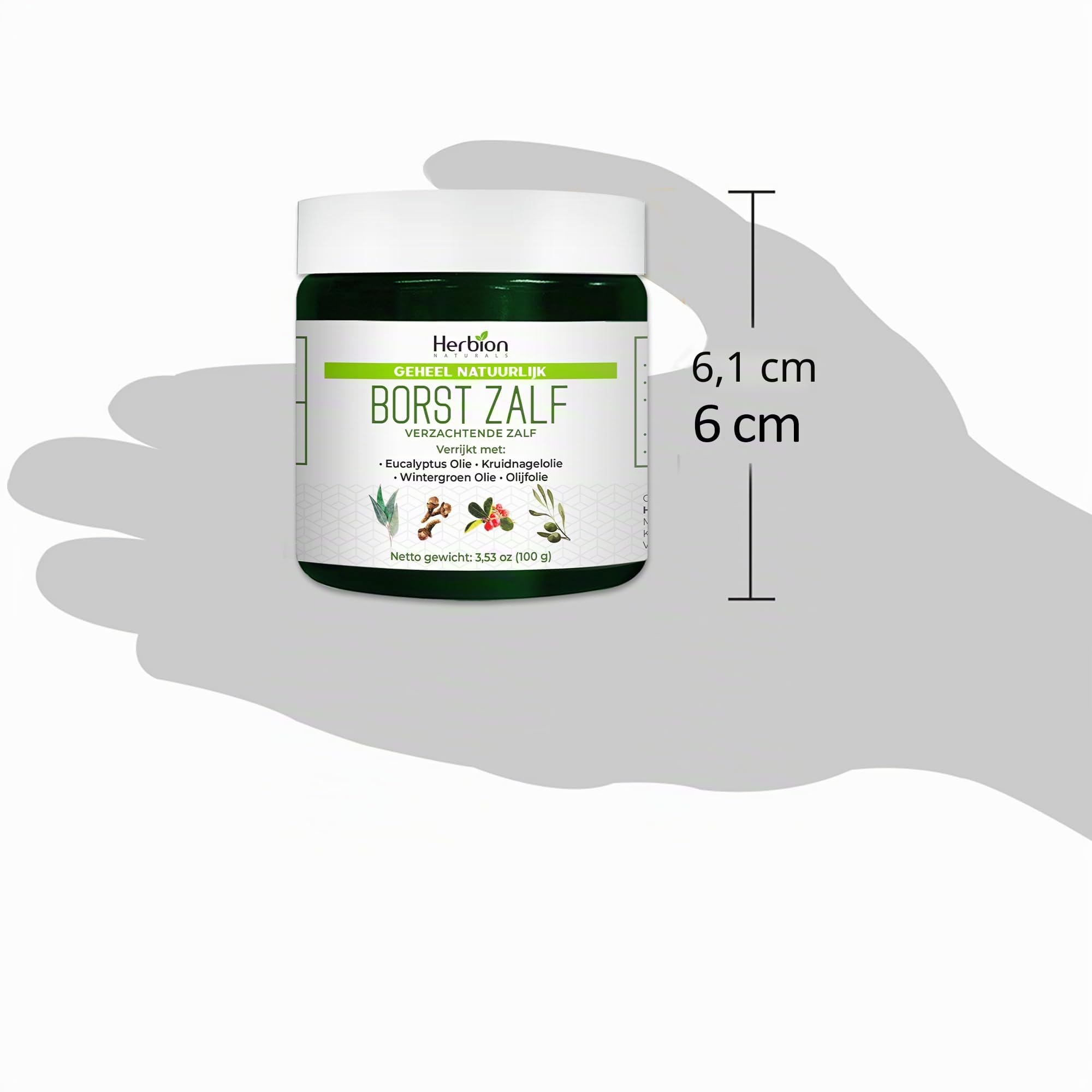 Herbion Naturals Chest Rub, Natuurlijke Kalmerende Zalf, Verstopping van de Borst, Disminuye Spierpijn, Volwassenen en Kinderen vanaf 2 jaar, 3.53 Oz