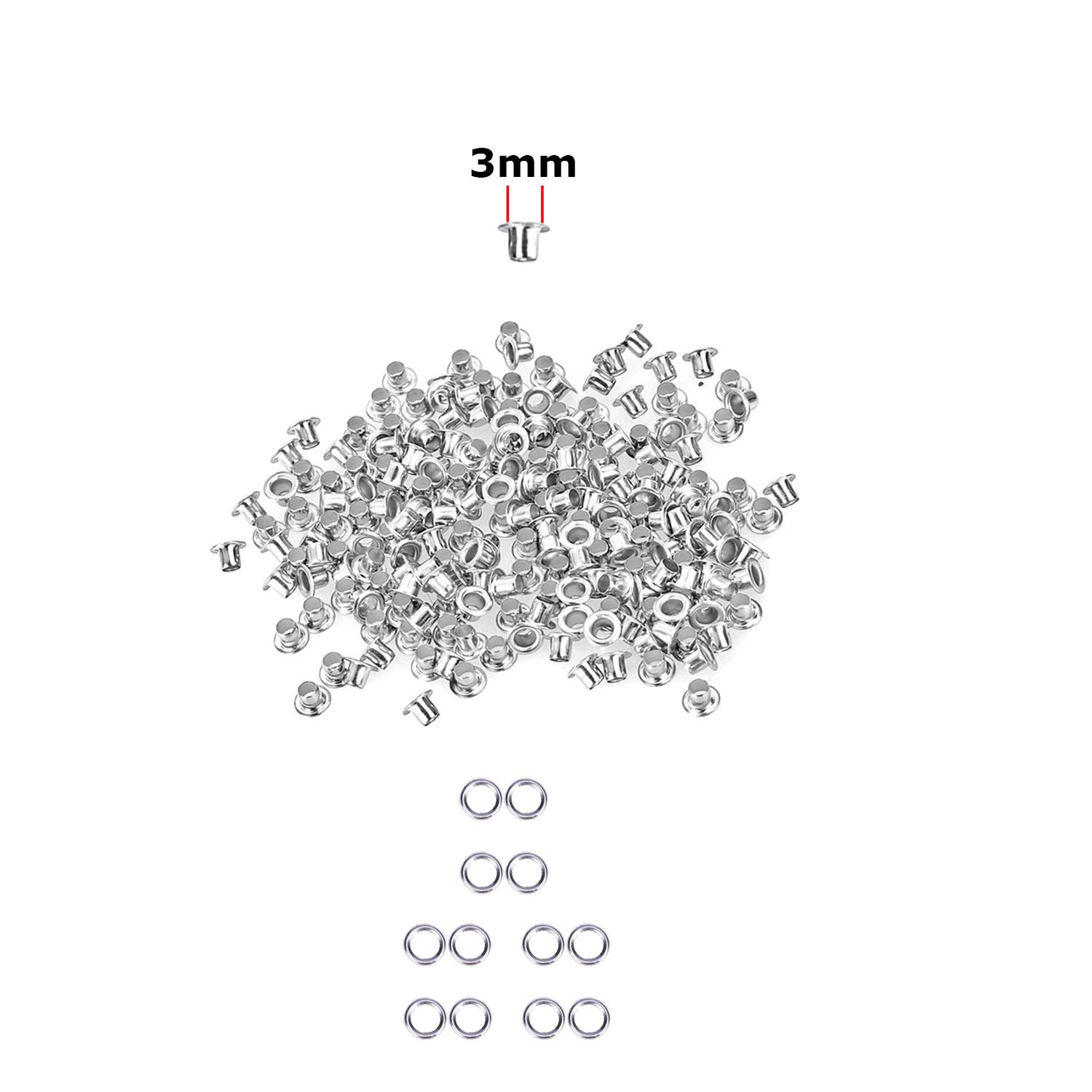 Trimming Shop 30mm Oeillets En Laiton Avec Rondelles En Plastique, Oeillets Antirouille Durables