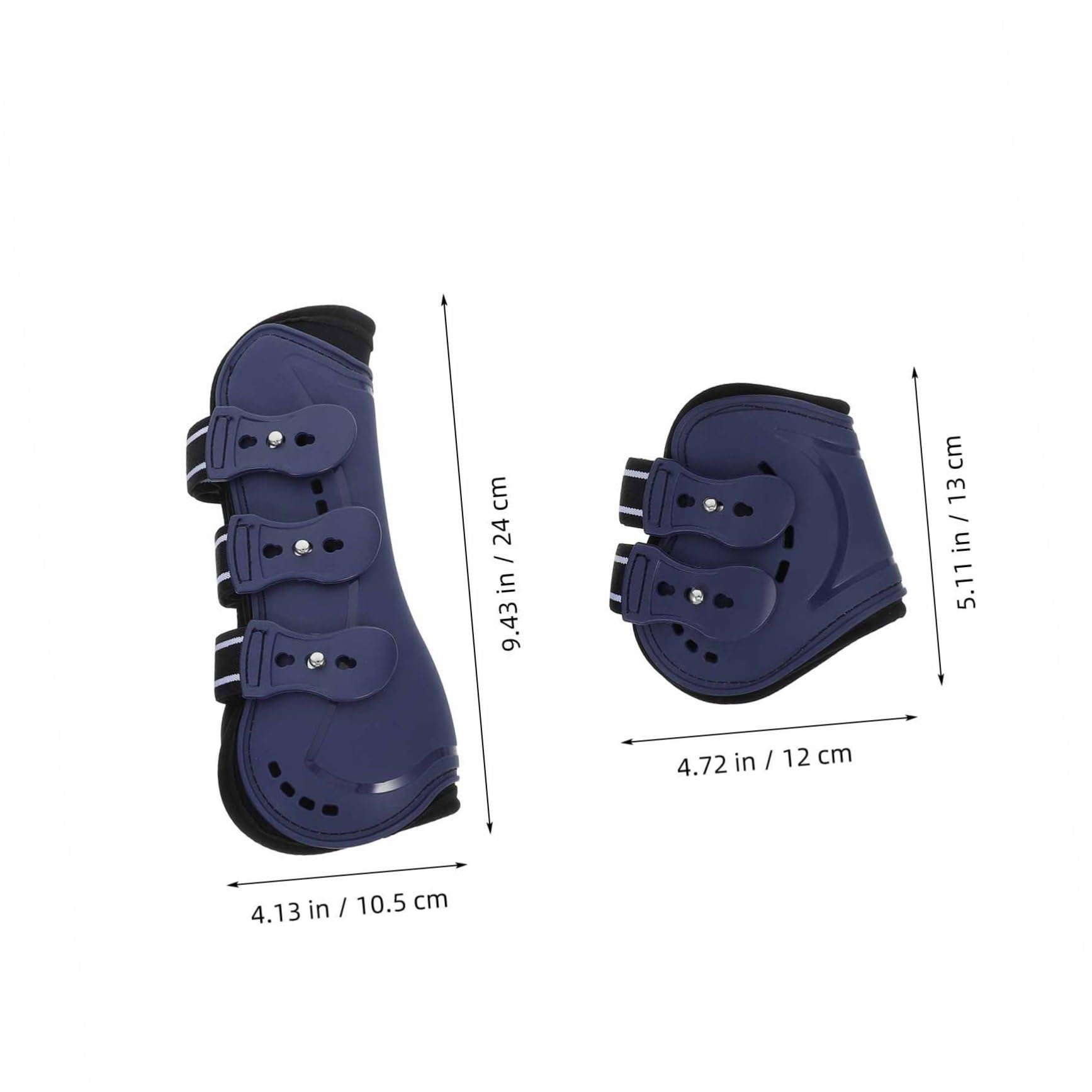 UKCOCO 4 Piezas Botas de Tendón Ajustables Caballos Protección de PU Paseos de Flexible Soporte de Caballos