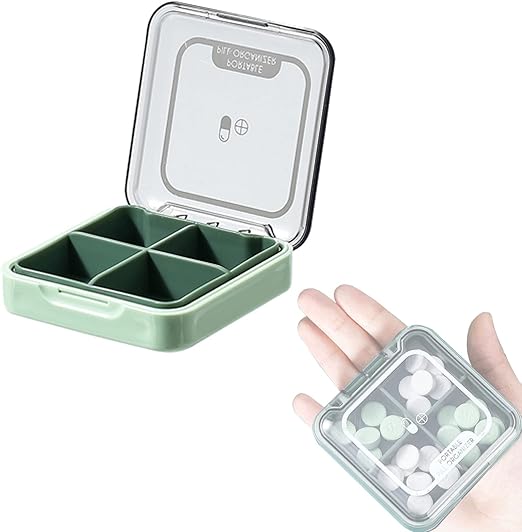 Tablettenbox, DKDDSSS Pillendose Klein Tablettendose, 4 Fächer ...