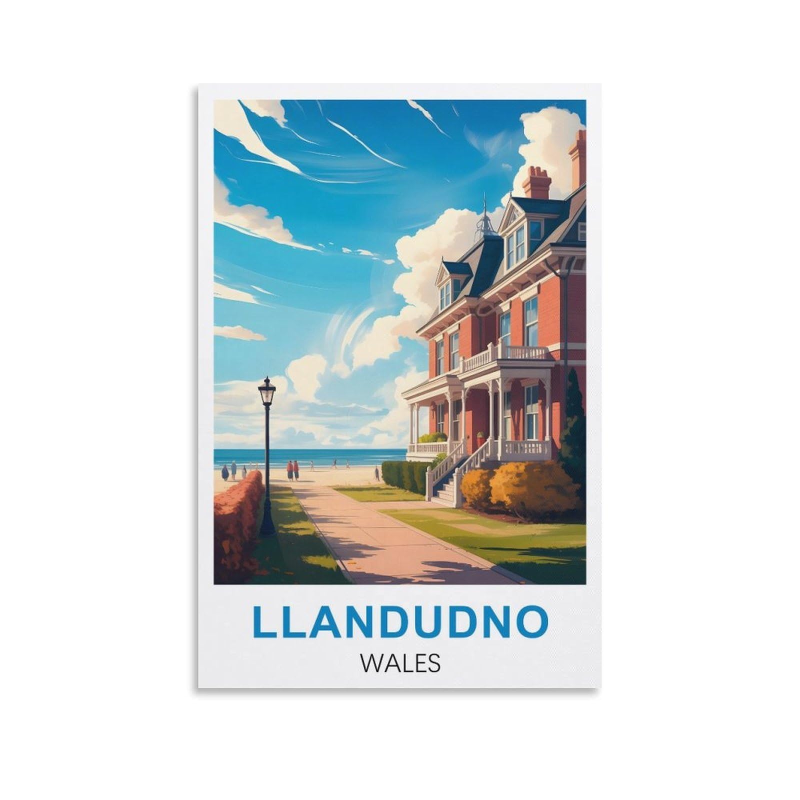 Ezmlfa S289 Diy 5D Diamond Art Painting Kits,Llandudno Wales Colourful Rhinestone Diamond Arts Kits For Beginners, Perfect Home Wall Decor Gifts 30X40cm