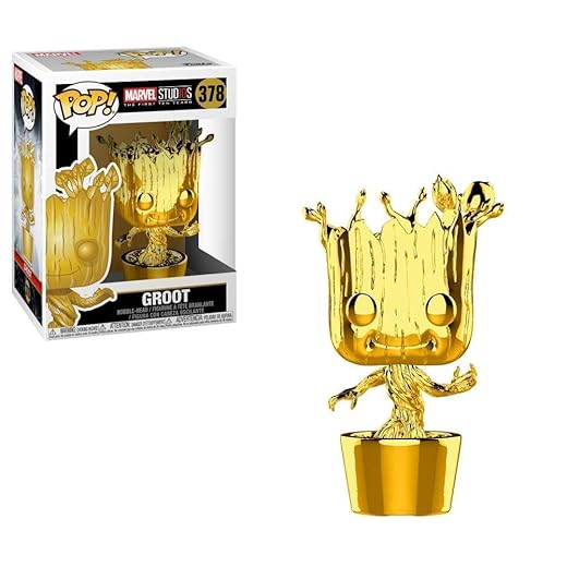 En Oferta Funko Pop Marvel: Marvel Studios 10 - Groot (Gold Chrome) Collectible Figure, Multicolor