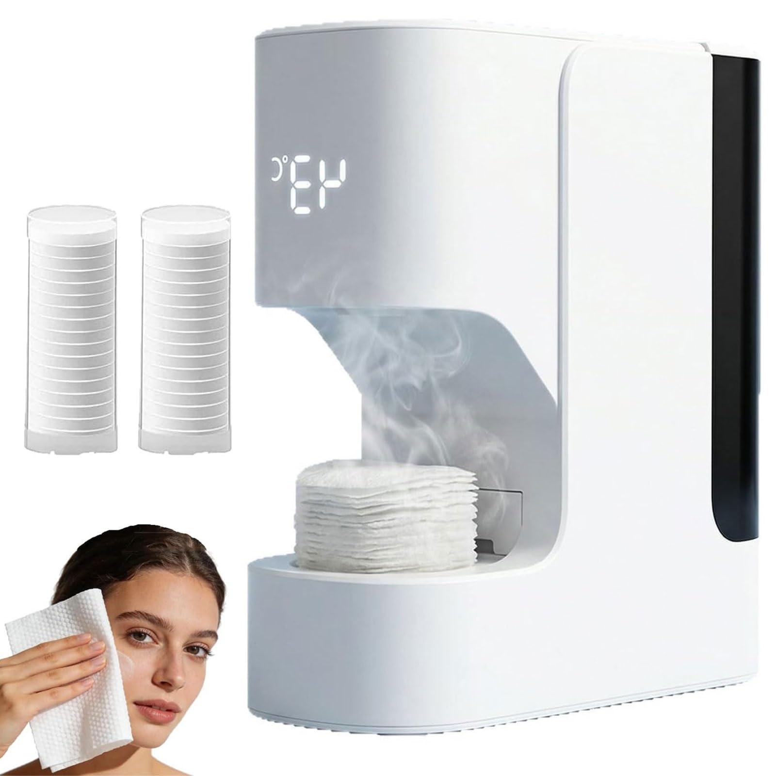 FHRKA Hot Towel Dispenser,Auto Compressed Towels Heater Machine with Towels,5-second Warmth & 55°C Constant Temperature (Machine+40Towels)