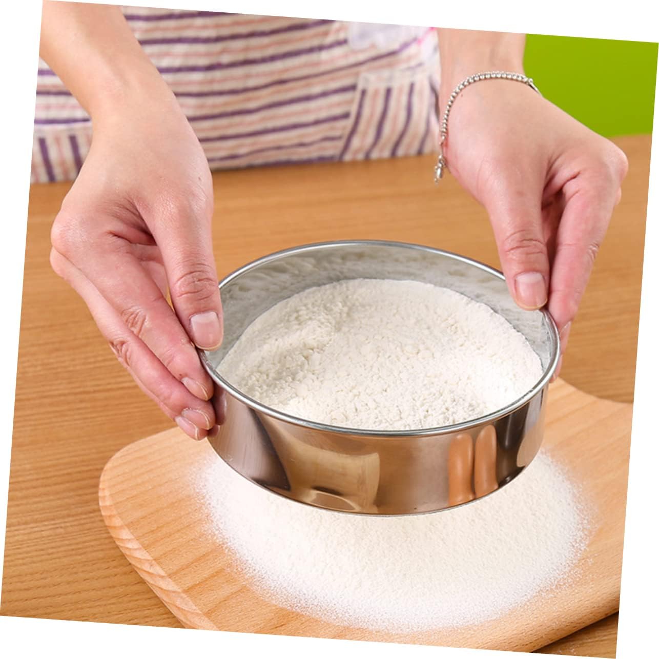 Generic Sifting Strainer Casserole Dishes with Lid Baking Supplies Mesh Flour Sifter Baking Molds Baking Pan Flour Strainer Oven Tray Sifter Baking Mini Cake Pans with Lids Loaf Pan Silver