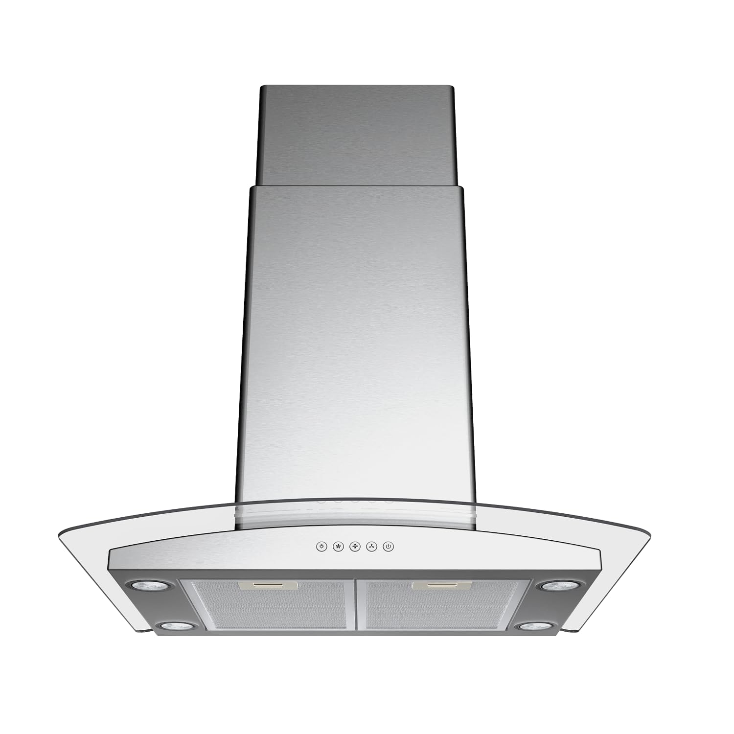 Campana extractora de cocina con luz LED de vidrio templado RH668I de 30 pulgadas | 900 CFM | Rendimiento profesional | Ventilador de escape de 3 velocidades | Conducto convertible sin