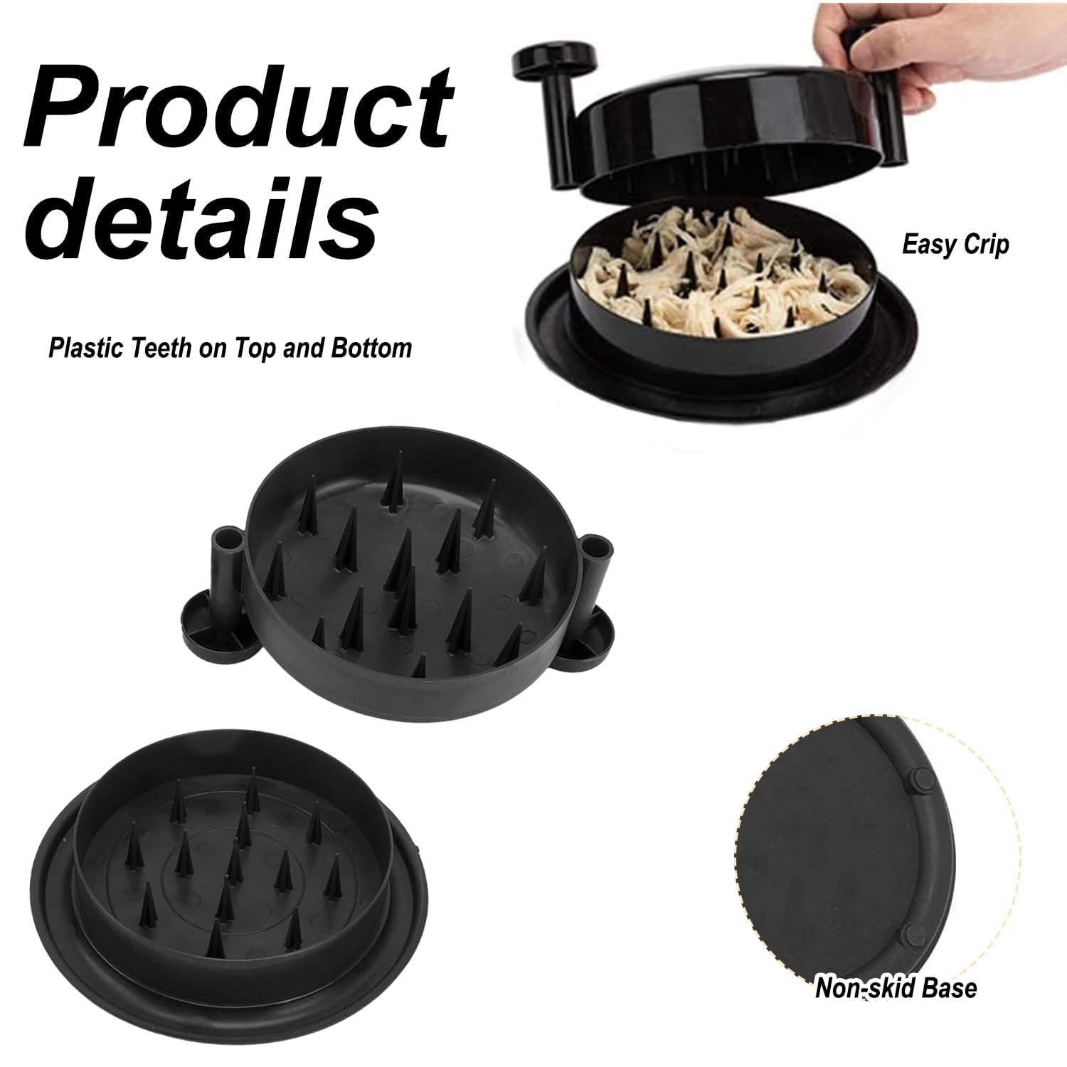 Meat Shredder Tool for Chicken Pork, Beef, Fish, Heat Resistant & Dishwasher Safe Pulled Pork Shredder Claws - Image 3
