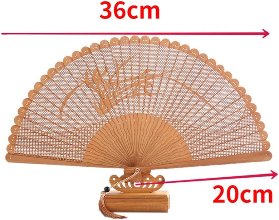 Personalized Engraved Vintage Wood Hand Fan Foldable Carved Hollow Gifts Home Decoration Ornaments Craft